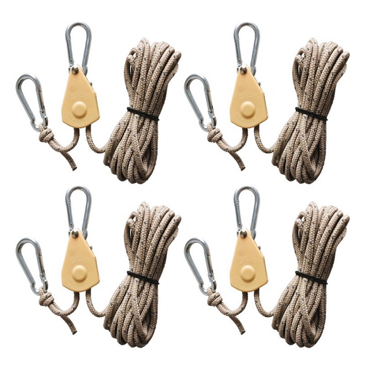 로프라쳇 캠핑 이지스토퍼 18인치타프 스트링 5m 4개 세트, 베이지 18 로프라쳇5m  4개 세트