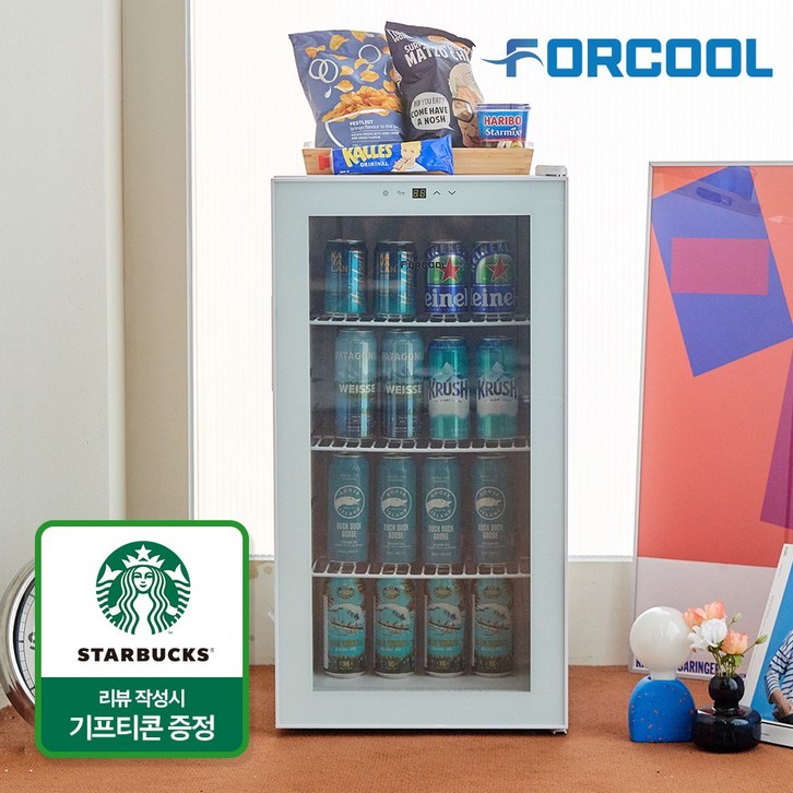 포쿨 미니쇼케이스 음료수 냉장고 가정용 술장고 90L