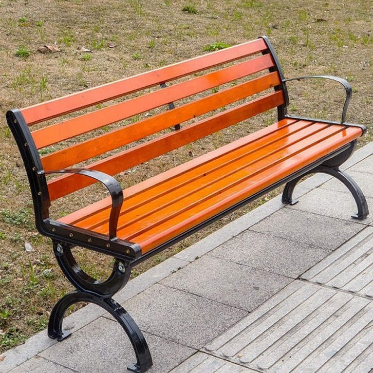 데일리나라 고급자재 야외벤치의자 버스정류장의자 벤치 정원벤치의자 캠핑용테이블 야외 벤치의자, 우드색상1202인용