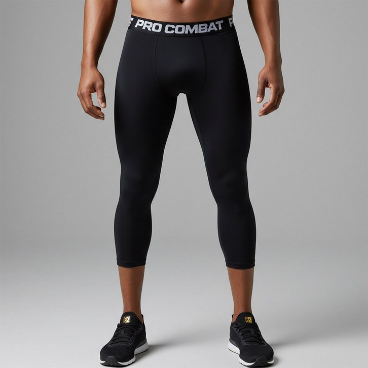 엘마운틴 남자 스포츠 레깅스 타이즈 컴프레션 언더레이어 7부 하의