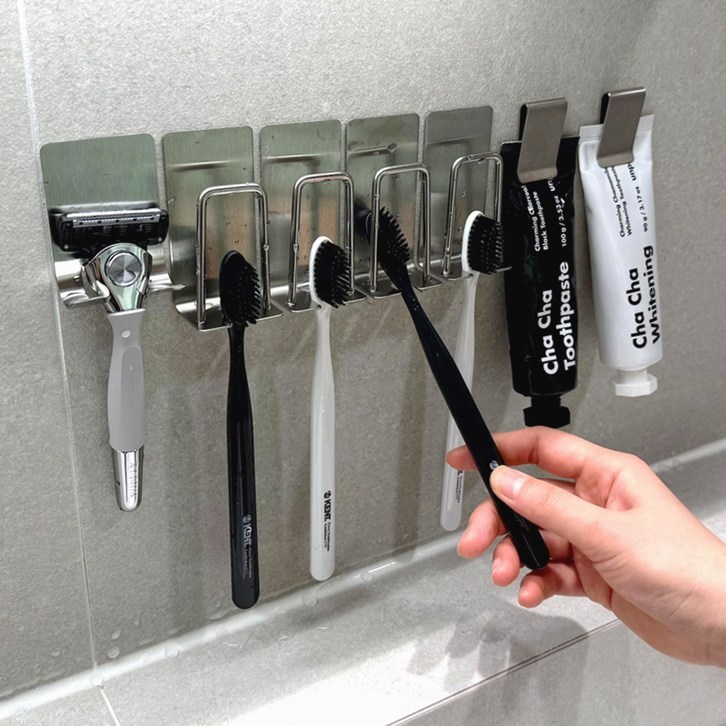 홈튜디오 2세대 올 스텐칫솔걸이세트 4인세트, 4인용, 1세트