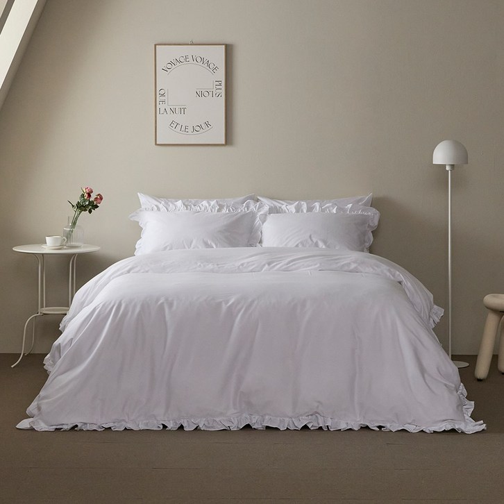 바운티풀 특급호텔 60수 면100 이불베개커버세트 프릴 퀸 6컬러