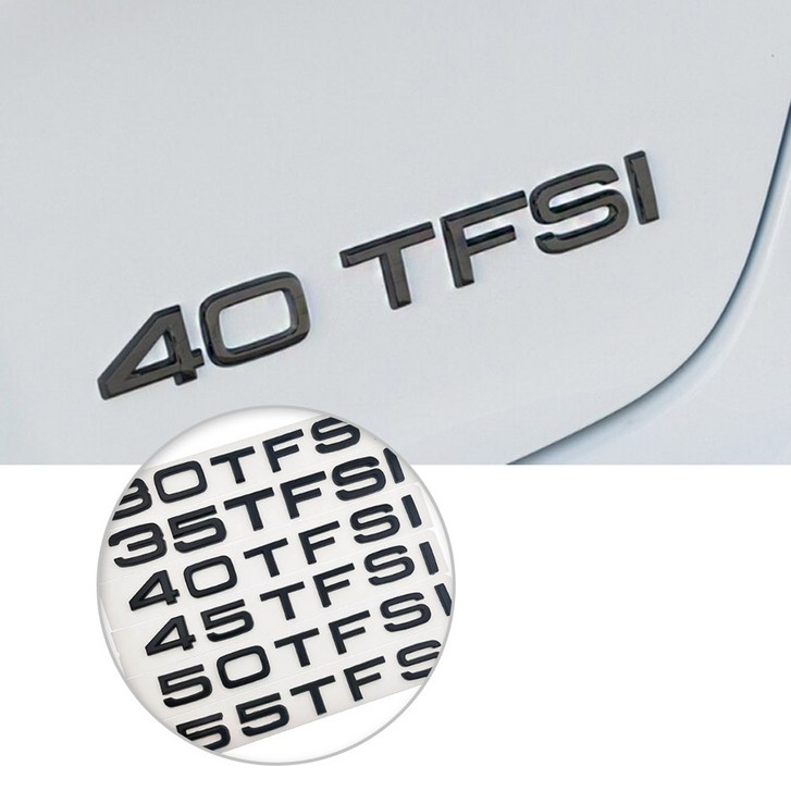 TFSI 엠블럼 A4 A5 A6 A7 Q7 Q6 유광블랙 30 40 55TFSI 스티커 트렁크 카킹즈