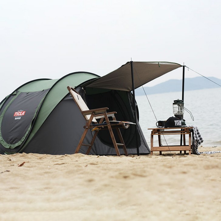 빈슨메시프 원터치텐트 오페라스위트  폴대, 그린, 5인용