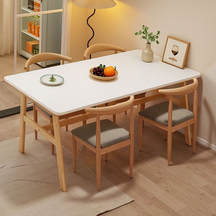 가구느낌 해피 테이블 1200 x 800 mm, 화이트네추럴, 4인용