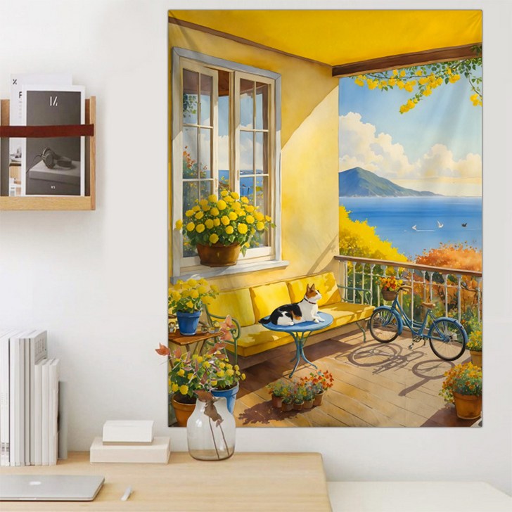 소유공간 일러스트 감성 풍경 태피스트리