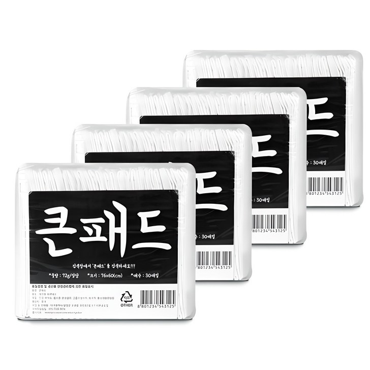 큰패드 (76 x 60cm) 절약형 50g 대형 40매 x 4팩