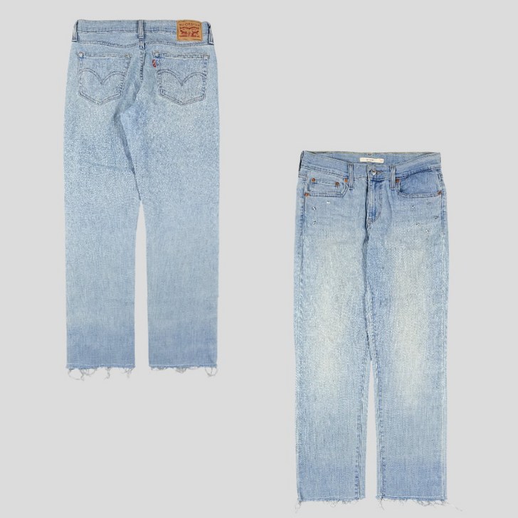리바이스 연청워싱 스타비즈 보이프렌드핏 워터리스 컷오프 헴 슬림핏 스트레치 청바지 데님팬츠 29