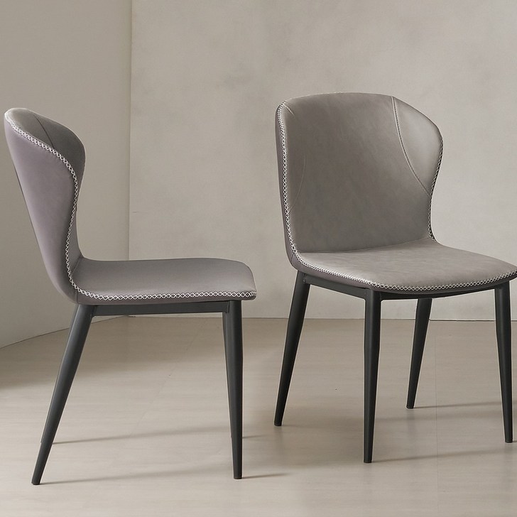 파로마 이즈 플로 패브릭 카페 인테리어 의자, 2개, 연그레이