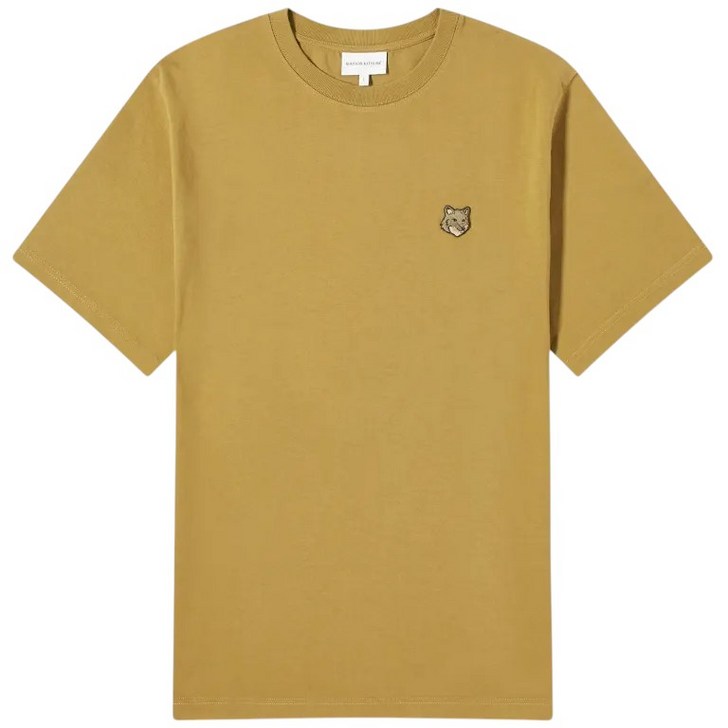 공식정품 메종키츠네 25SS 남성 반팔티 볼드 폭스헤드 패치 컴포트 티셔츠 카키그린