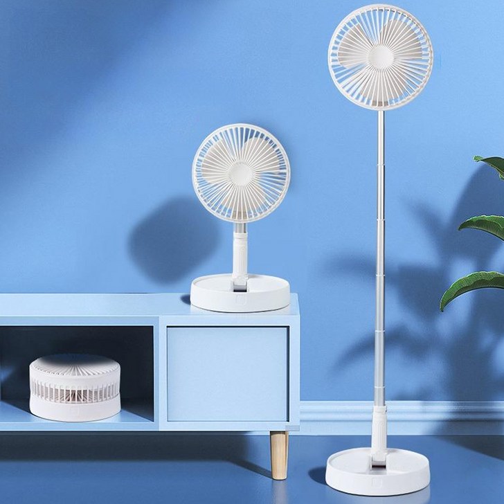 애띠앙 안테나 높이조절 탁상용 선풍기 접이식 폴딩팬, 화이트