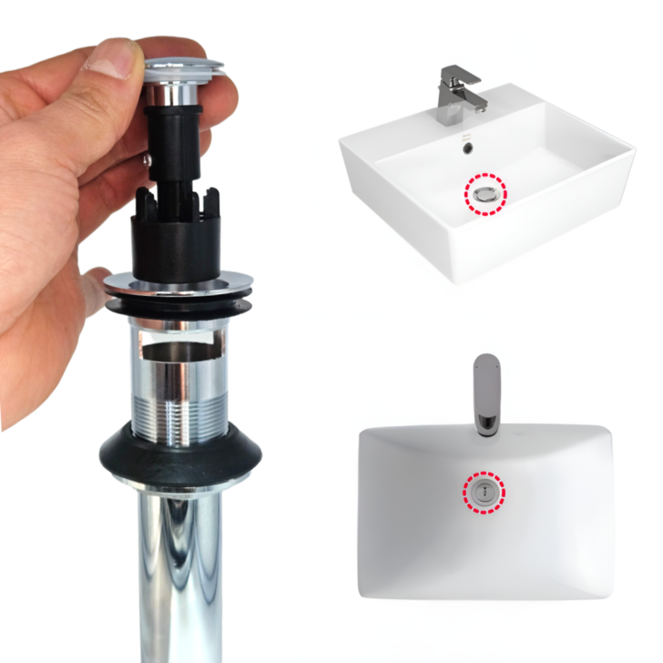 오아스튜디오 국산 황동 자동 폽업 분리형 세면대부속품 세면대마개, 1개