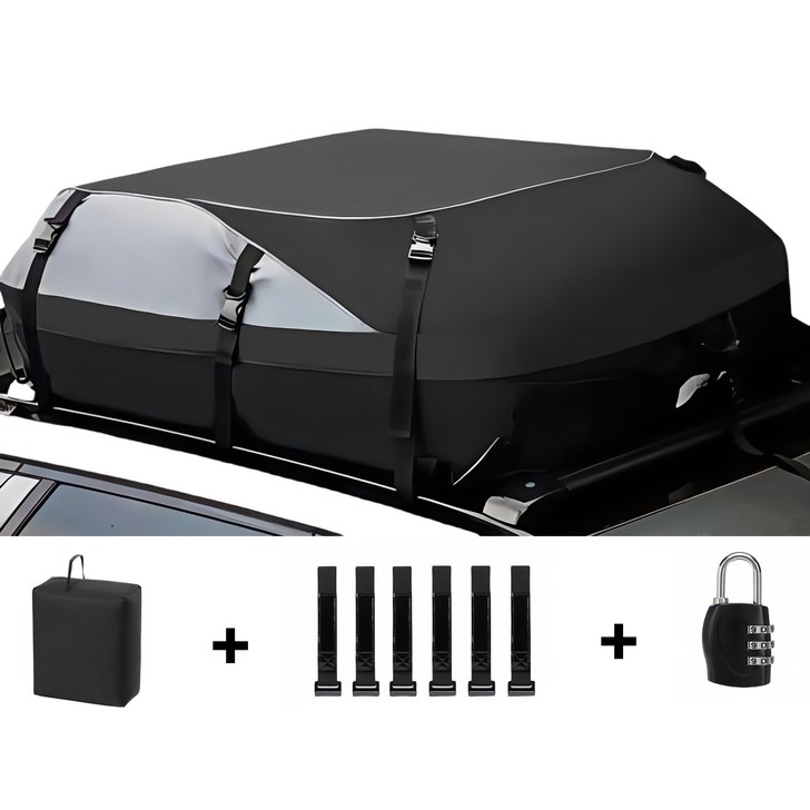 서치잇 자동차 루프백 아웃도어 방수 캐리어 루프박스 캠핑 이사 루프가방, 1개, 블랙