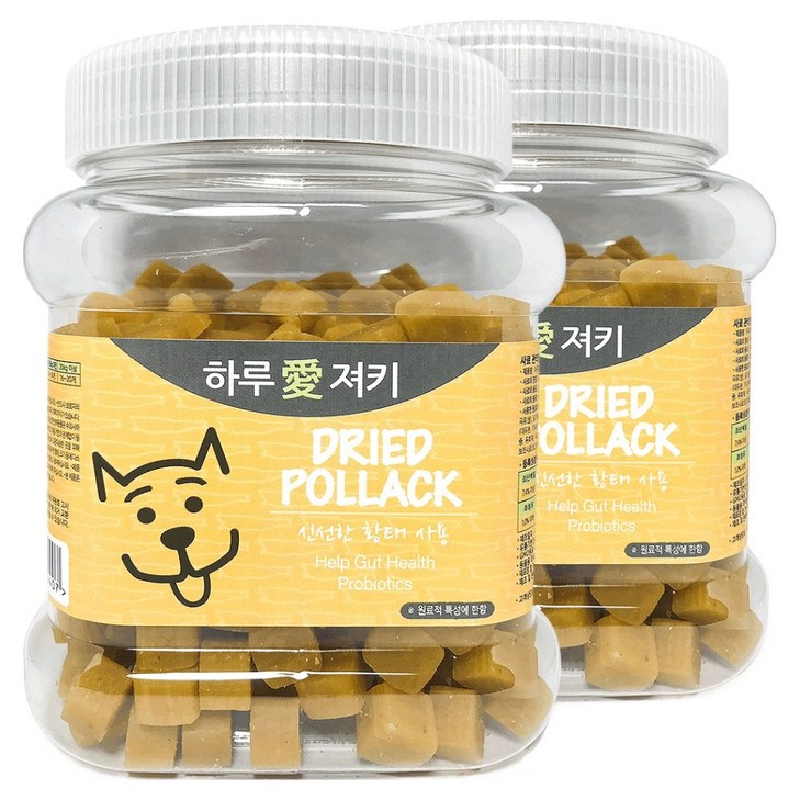 하루애 강아지 져키, 황태, 400g, 2개