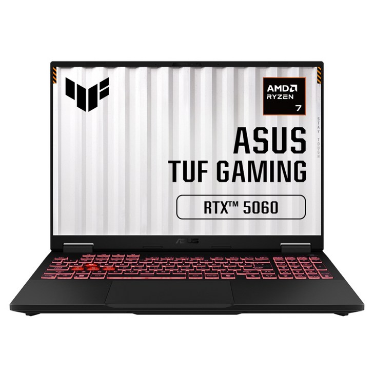 에이수스 2025 TUF 게이밍 노트북 A16 라이젠7 260 지포스 RTX 5060, JaegerGray, 512GB, 16GB, Free DOS, FA608UMRV042
