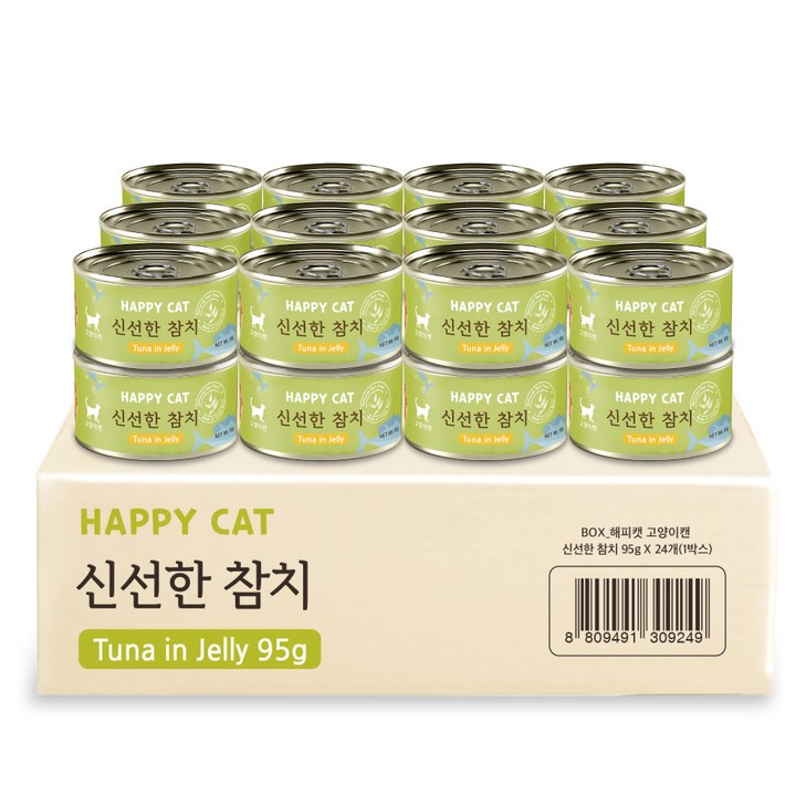 굿데이 해피캣 고양이 간식캔 95g, 신선 참치, 95g, 24개