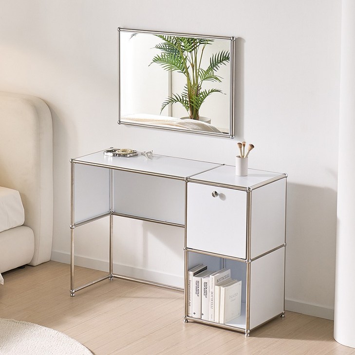 파스코 모듈 1130화장대 YJPP876 미드센츄리 인테리어 모듈화장대 화장대책상, P876 화이트타공1