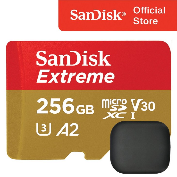 샌디스크 익스트림 마이크로 SD 카드  메모리 보관 케이스, 256GB