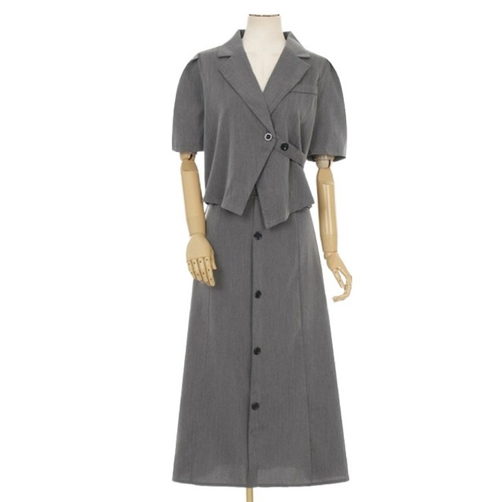 페이지플린 버튼 자켓  스커트 세트 S5BSE030C