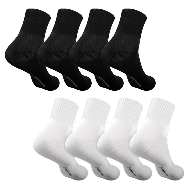 크로커다일 여성용 밴딩 무지 중목 아소트 양말 8족 세트 CD282 앤 287