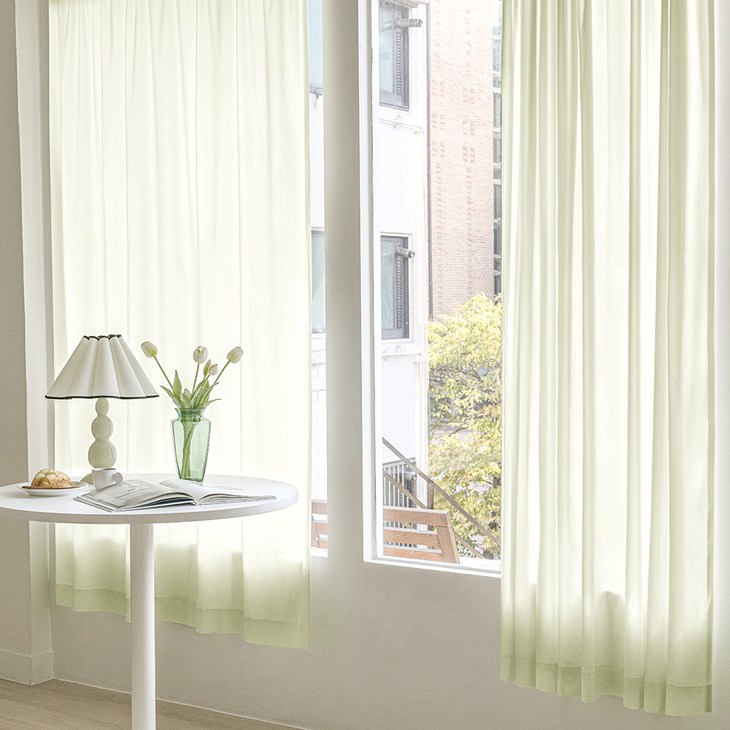 더자리 패브릭 파티션 피그먼트 워싱 가리개커튼