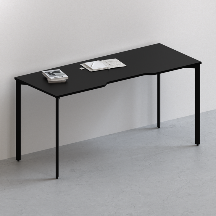 다가구 페르마타 스탠다드 1800 x 600 컴퓨터책상, 블랙블랙상판블랙프레임