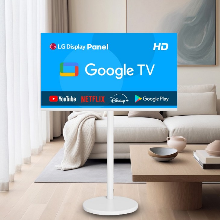 이브이 32인치 81cm HD 스마트 구글TV 화이트 삼탠바이미 셋트, 고객직접설치, 스탠드형, 32인치 HD 구글TV 화이트, 81cm 이브이 32인치 81cm HD 스마트 구글TV 화이트 삼탠바이미 셋트, 고객직접설치, 스탠드형, 32인치 HD 구글TV 화이트, 81cm