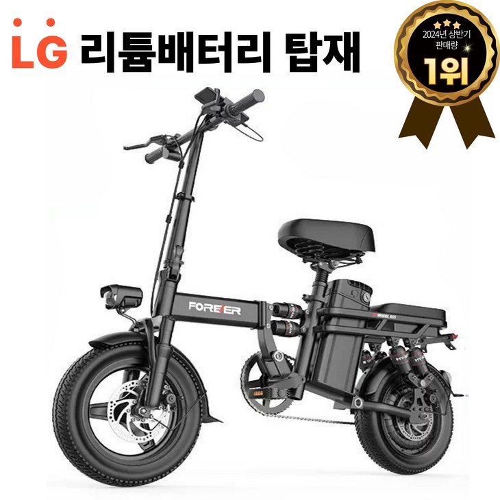 킵고잉 접이식 전기자전거 전동 바이크 미니벨로 출퇴근 배달 대리 2인용 48V