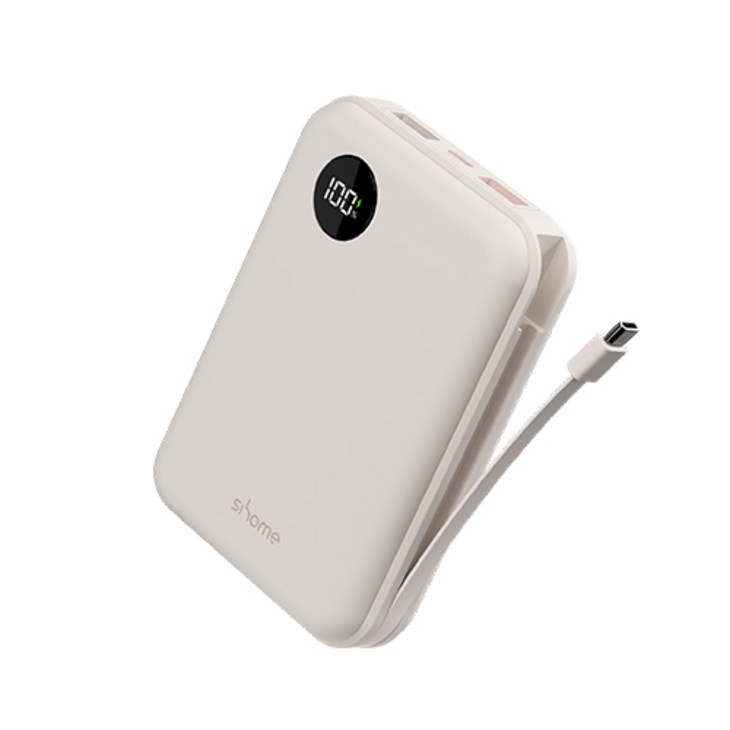 시홈 22.5W 고속충전 대용량 휴대용 보조배터리 20000mAh, 크림베이지, SHFB2Y