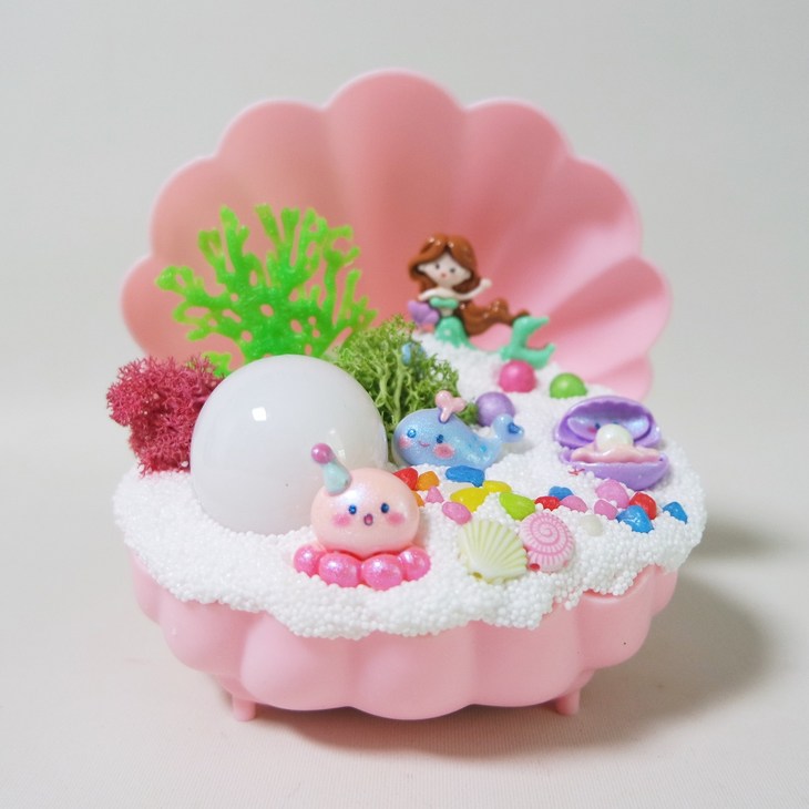 언더 더 씨 인어공주 조개 무드등 만들기  클레이 만들기  방학 집콕 놀이  엄마표 미술  미술놀이, 스카이블루, 1개