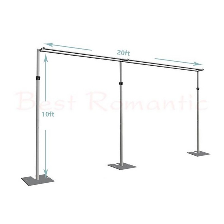 파이프앤드레이프 배경 실버 무대 단극 기둥