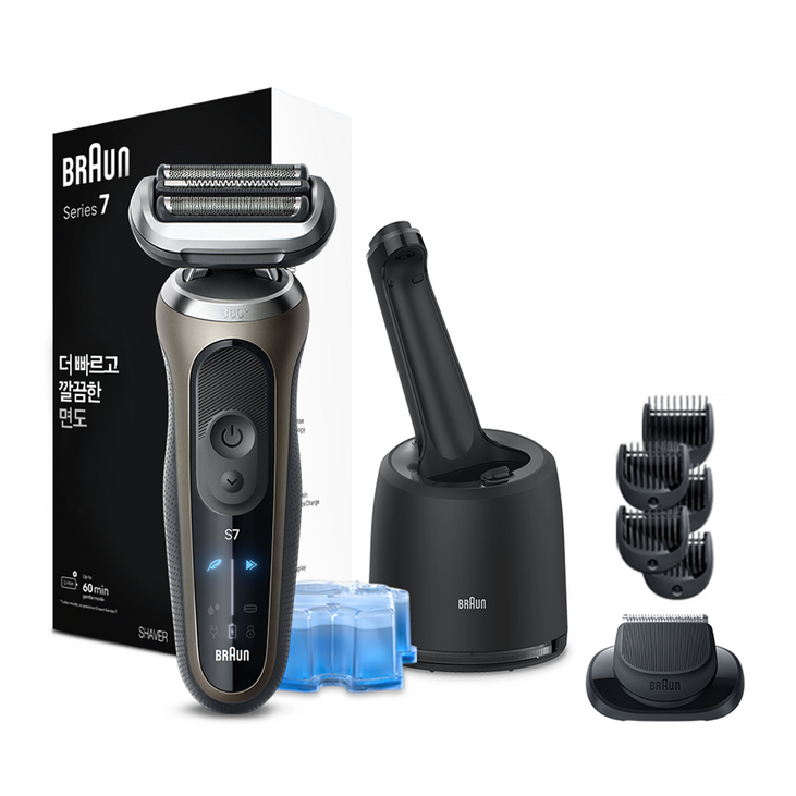 BRAUN 시리즈 7 전기면도기 세척 충전 스테이션 세트 BRAUN 시리즈 7 전기면도기 세척 충전 스테이션 세트
