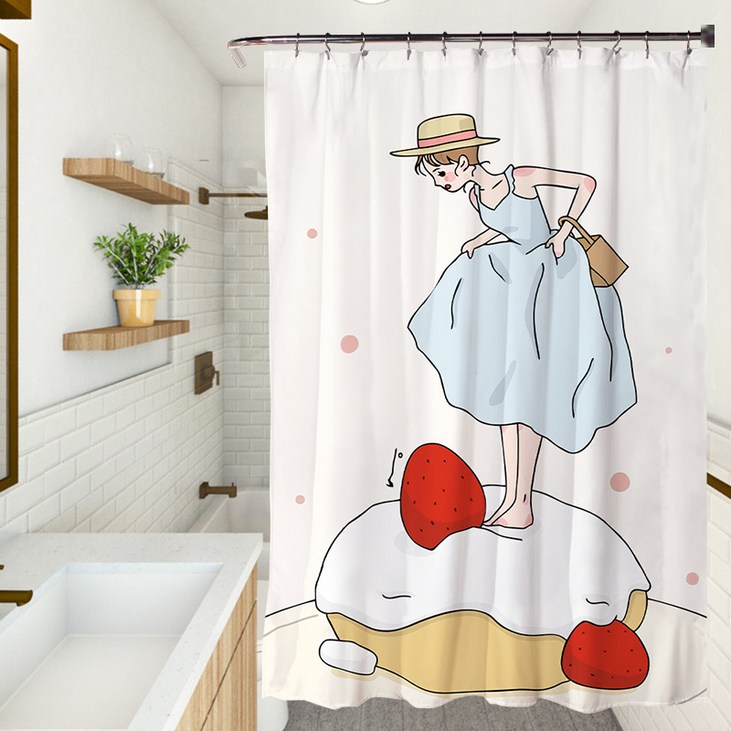 페어링 북유럽풍2 욕실 샤워 커튼 YL314 90 x 180 cm, 1개, 멀티(혼합)컬러, 혼합색상