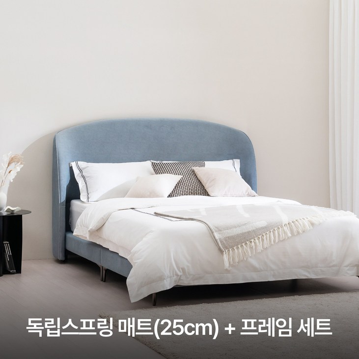 가구모티브 루나 조야 패브릭 쿠션 헤드 호텔 침대 프레임 SSK  하이퍼슬립 독립스프링 매트리스 매트커버베개 증정 HMS25L