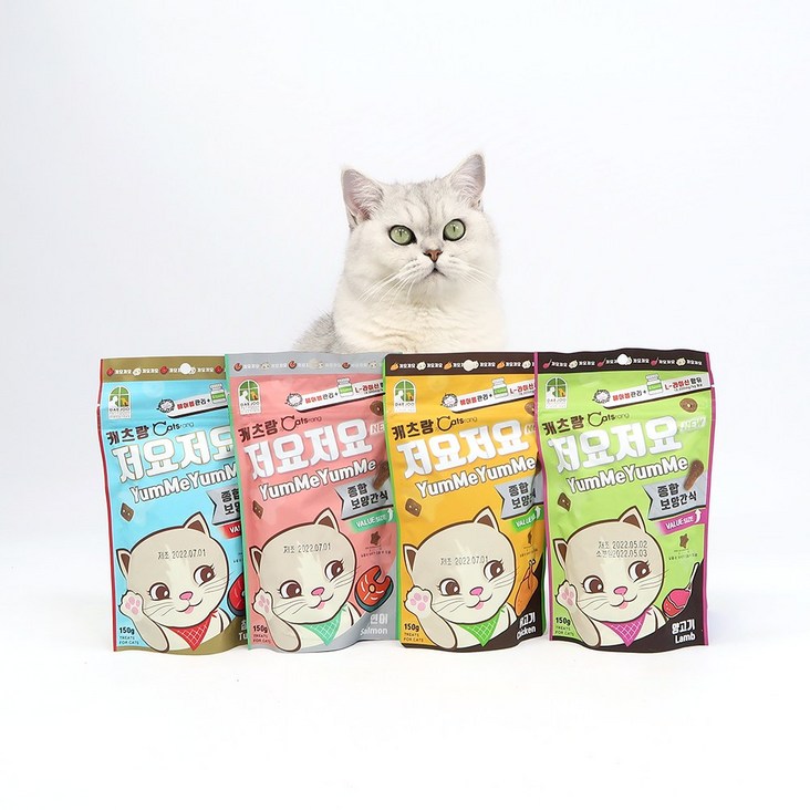 희동이네 고양이간식 캐츠랑 저요저요 참치 150g x 1개 보양간식 캣 크런치 이빨과자 스낵 대용량 길고양이 길냥이 간식 4종모음 택1, 연어, 150g