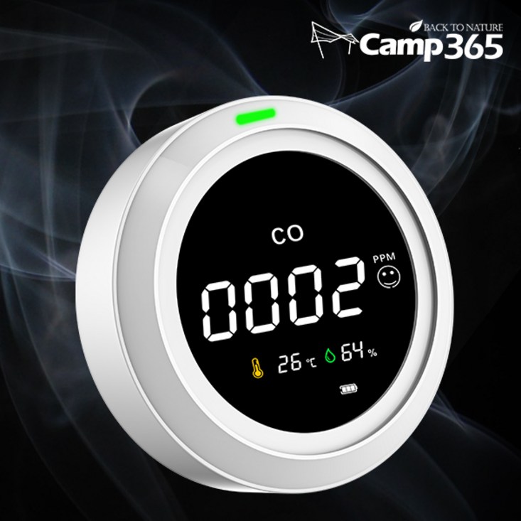 캠프365 캠핑 휴대용 일산화탄소 경보기 제로씨오 USB 충전식 30시간 사용  측정기 감지기 캠핑용 캠핑 난방 안전 용품
