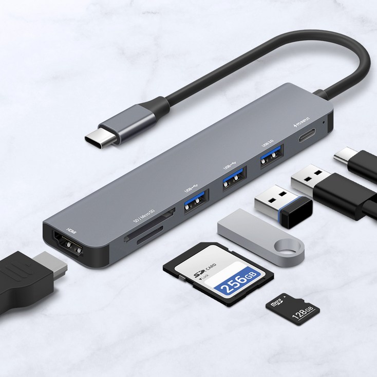 홈플래닛 7포트 USB3.0 멀티허브 DEX미러링 USB3 타입C HDMI SDMSD HUB7CL 홈플래닛 7포트 USB3.0 멀티허브 DEX미러링 USB3 타입C HDMI SDMSD HUB7CL