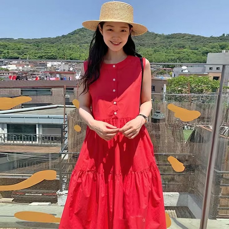 민소매 나시 원피스버클 슬랙스 레이어드