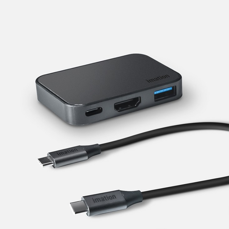 이메이션 3in1 케이블 분리형 USBC 3포트 멀티포트 허브, HDMI 4K 60Hz 지원, 덱스지원, 아이폰미러링 IMHU100, 1개