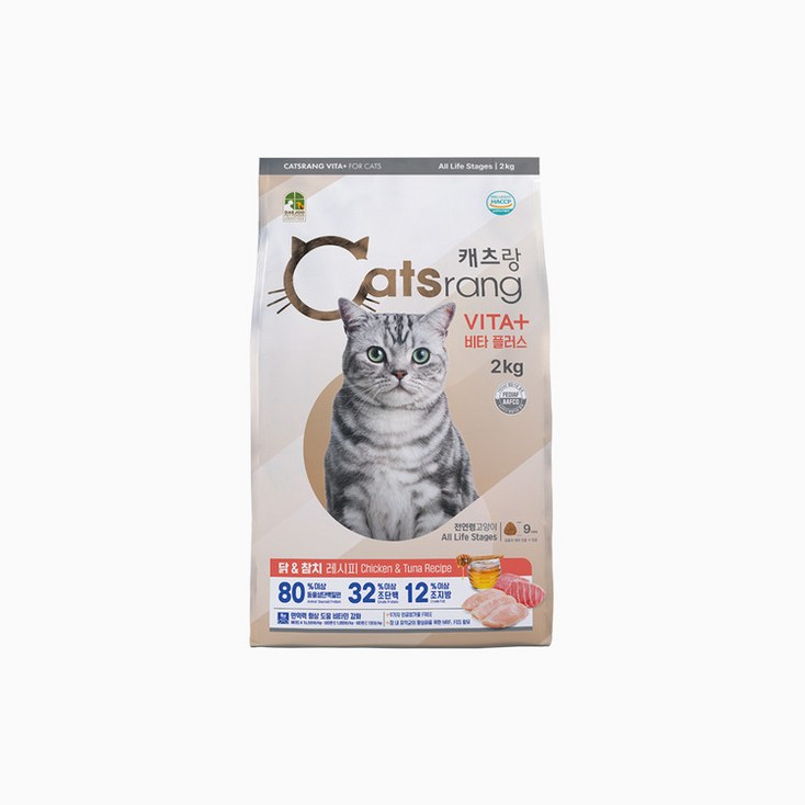 NEW 캐츠랑 전연령 9FREE 헤어볼 고양이사료, 2kg, 1개, 닭참치