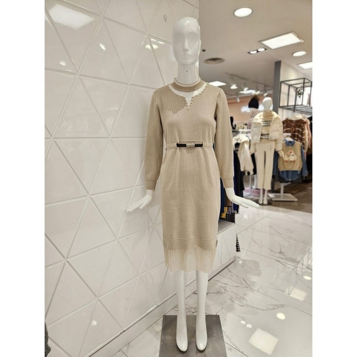 밸리걸 벨티드 니트 원피스 227740