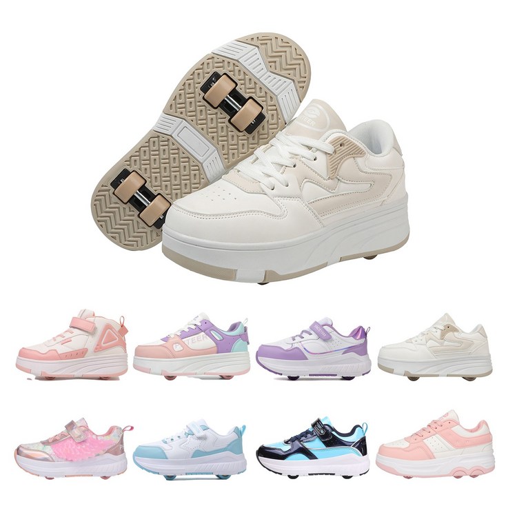 PHTEER 롤러슈즈 바퀴달린 운동화 바퀴달린 롤러슈즈 4륜 F03