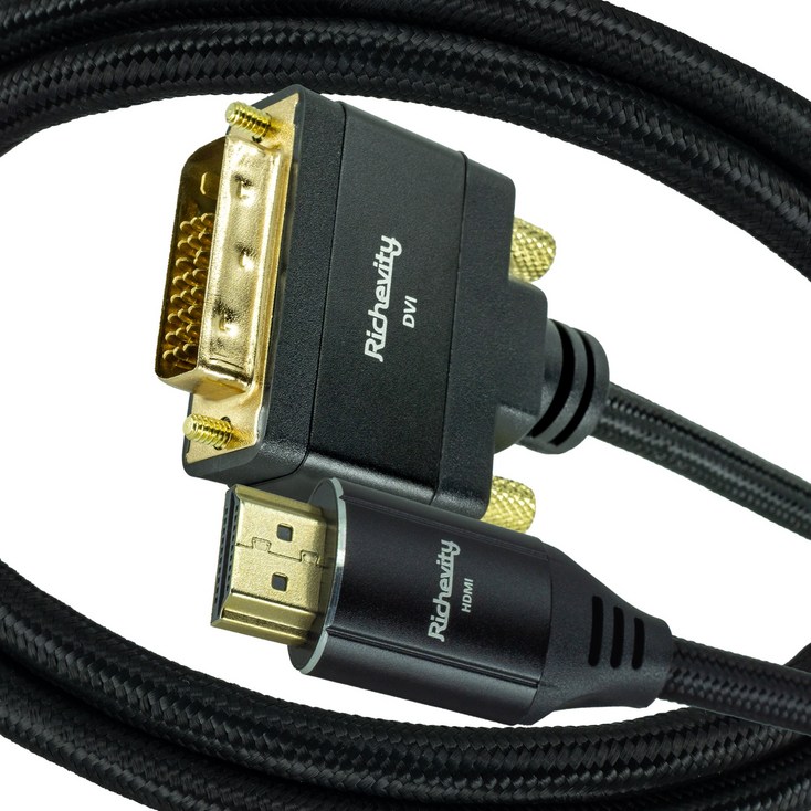 리체비티 하이퀄리티 4K HDMI to DVI 케이블 HDMI2.0 DVI-D DualLink, 3M, 1개 - 투데이밈