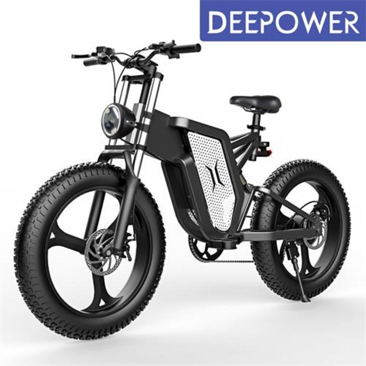 2022년 DEEPOWER 2000W 48V 25Ah 최신형 전기자전거 MTB 산악 자전거 20인치 팻바이크