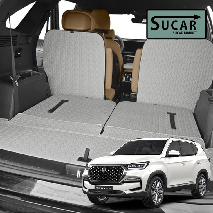 진카 렉스턴 뉴 아레나 카페트 리노 가죽 트렁크매트 차박 바닥 자동차 카매트 SUV 등받이