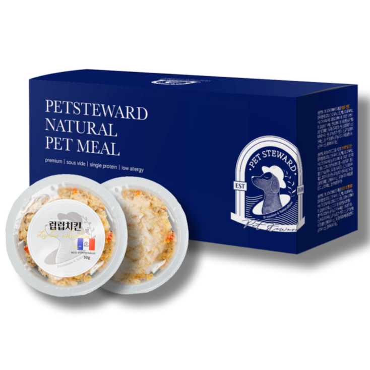 펫스튜어드 프리미엄 강아지 저지방 수비드 수제 화식 사료 28팩, 소, 50g, 28개