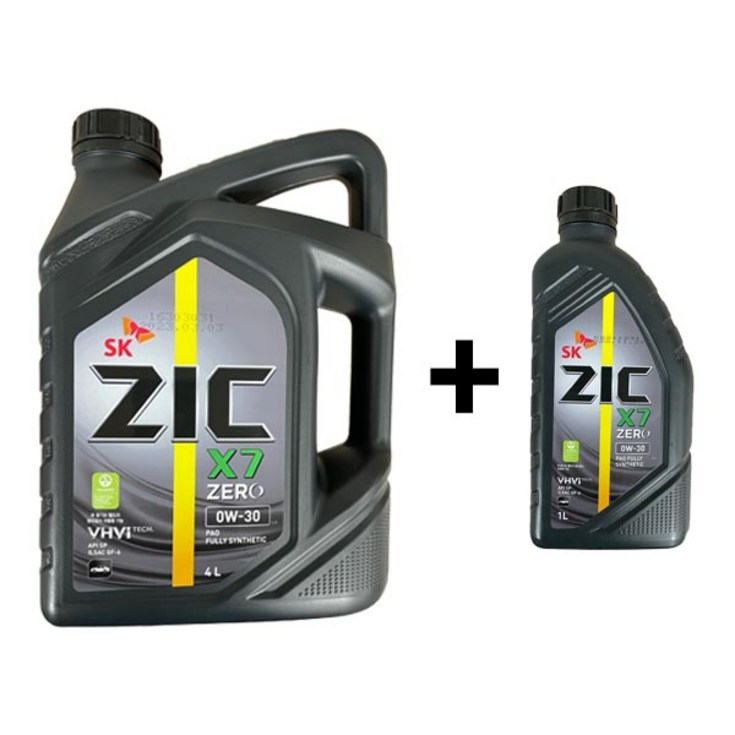 ZIC X7 ZERO 0W30 4L 1개 + 1L 1개 가솔린 20230504