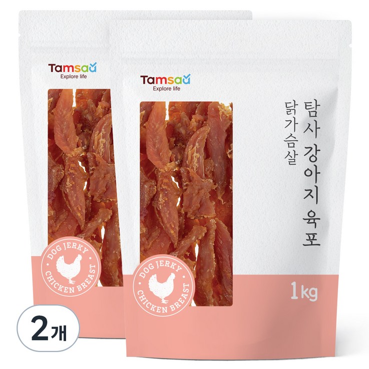 탐사 강아지 간식 닭가슴살 육포 1kg