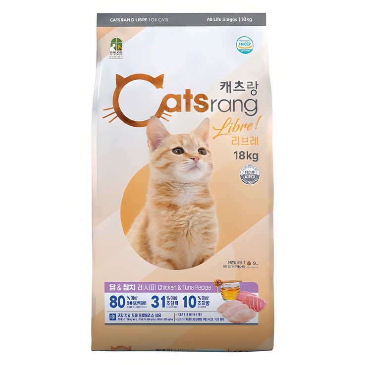 캐츠랑 전연령 고양이 리브레 건식사료, 닭참치, 1개, 18kg