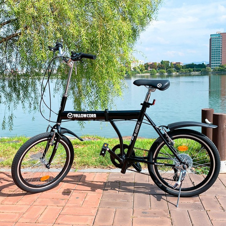 옐로우콘 시티즌 접이식 자전거 85 조립배송, 시티즌 블랙, 147cm, 1개